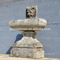 Stone outdoor antique head hanging water wall fountain